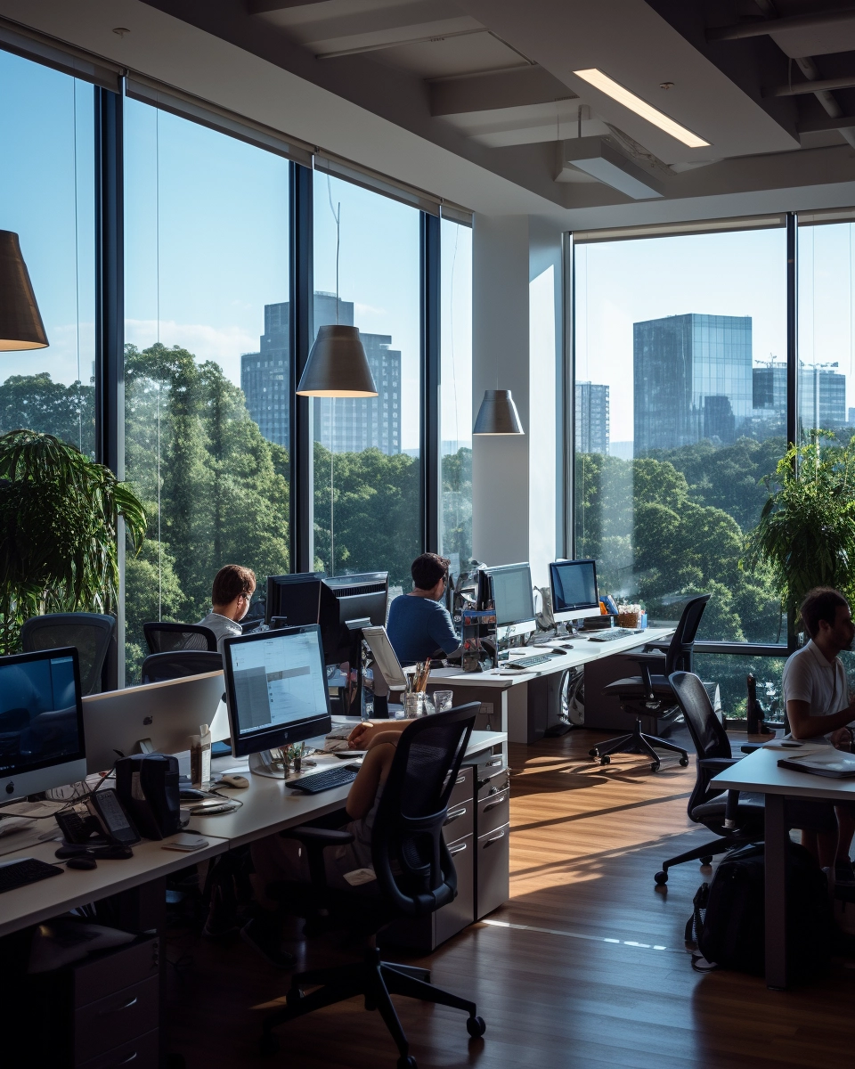 People working in an office